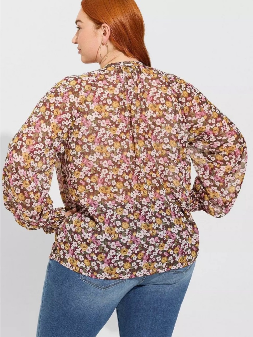 Torrid Crinkle Chiffon Smocked Sleeve Blouse NWT Size 3X - Picture 2 of 5